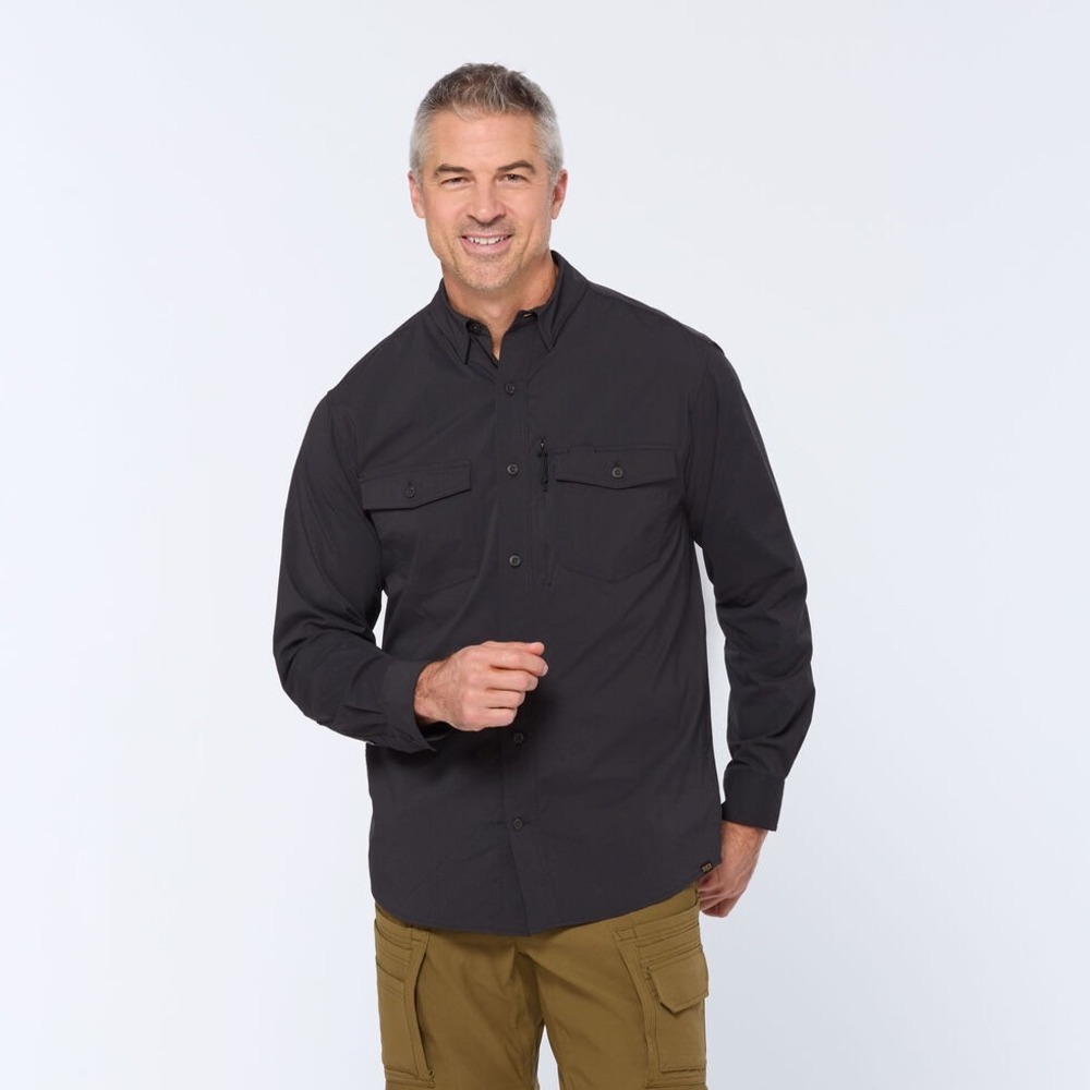 Duluth Trading Co Jersey Lined‎ Fire Hose Shirt Jacket Black XL New With Tags